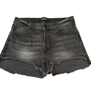Express black denim cut off shorts- size 10